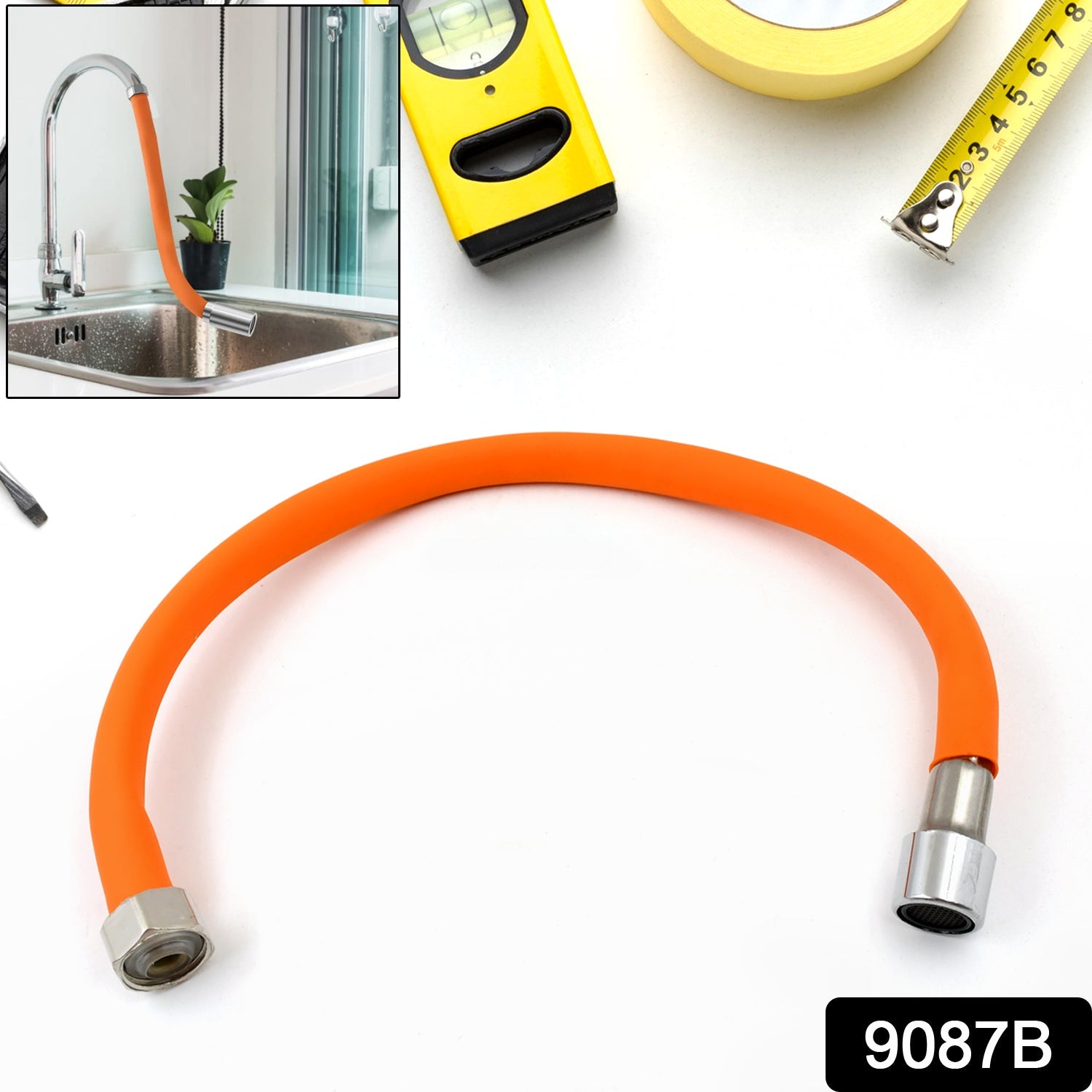Flexible Water Tap Extender - 360° Adjustable Foaming Extension Tube with Connector (46cm) Flexible Water Tap Extender - 360° Adjustable Foaming Extension Tube with Connector (46cm)